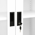 vidaXL Armoire de bureau Blanc 90x40x180 cm Acier et verre trempé