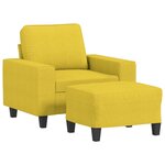 vidaXL Fauteuil avec repose-pied Jaune clair 60 cm Tissu