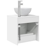 vidaXL Vanité de lavabo mural Blanc 49 5 x 41 x 64 5 cm