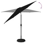vidaXL Parasol de jardin avec lampes LED 270 x 270 cm Polyester Noir