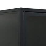 vidaXL Buffet haut Noir 80x35x135 cm Acier et verre trempé