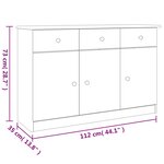 vidaXL Buffet ALTA blanc 112x35x73 cm bois massif de pin