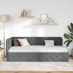 vidaXL Cadre de lit d'angle Gris foncé 100 x 200 cm tissu