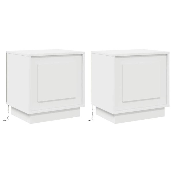vidaXL Cabinet de chevet 2 Pièces Blanc 44 x 34 5 x 45 cm