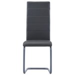 vidaXL Chaises à manger cantilever lot de 6 gris similicuir