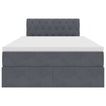vidaXL Lit de Rangement avec matelas Gris foncé 120 x 200 cm Velours
