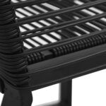 vidaXL Chaises de jardin lot de 4 Corde en rotin Noir