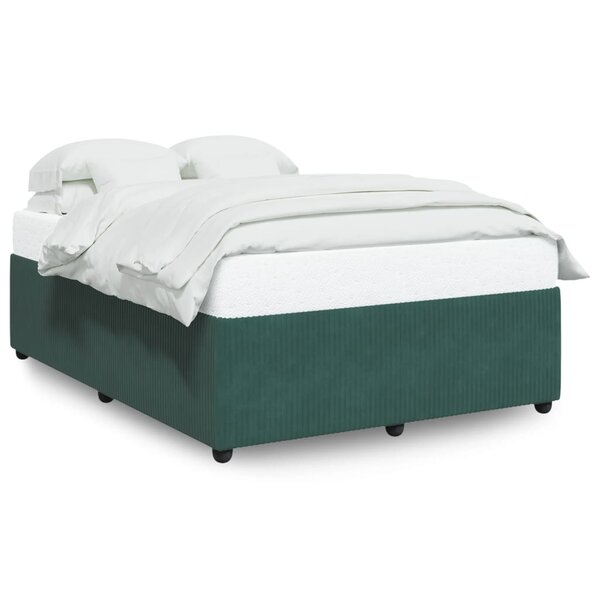 vidaXL Cadre de lit Vert foncé 140x200 cm Velours