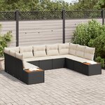 vidaXL Ensemble de canapé de jardin 5 pièces avec coussins noir en poly rotin