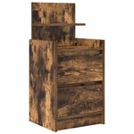 vidaXL Table de chevet avec 2 tiroirs chêne fumé 38x34x80 cm