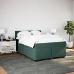 vidaXL Sommier à lattes de lit et matelas Vert foncé 140x190cm Velours