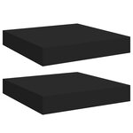 vidaXL Étagères murales flottantes 2 Pièces noir 23x23 5x3 8 cm MDF