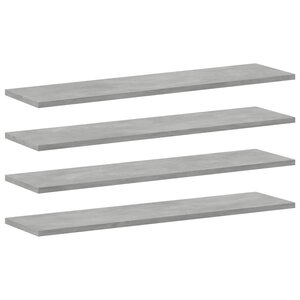 vidaXL Panneaux de bibliothèque 4 Pièces Gris béton 80x20x1 5cm Aggloméré