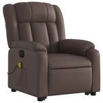 vidaXL Fauteuil inclinable de massage électrique marron similicuir