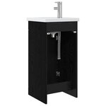 vidaXL Meuble de salle de bain avec évier Chêne noir 42 x 40 x 84 5 cm