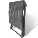 vidaXL Tabouret pliable Résine tressée Noir