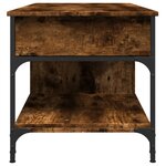 vidaXL Table basse chêne fumé 100x50x50 cm bois d'ingénierie et métal