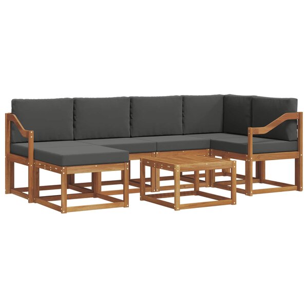 vidaXL Ensemble de canapés d'extérieur 7 Pièces Naturel et Anthracite