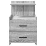 vidaXL Tables de chevet 2 pièces avec 2 tiroirs Gris Sonoma 40 x 36 5 x 62 cm