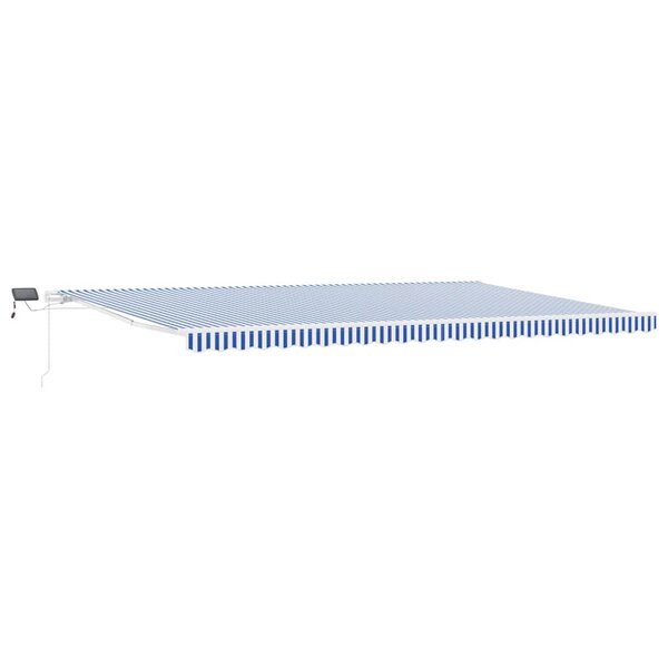 vidaXL Auvent Rétractable with Bleu et blanc 6 x 3 m Tissu et métal