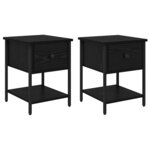 vidaXL Cabinet de chevet 2 Pièces Bois ancien 35 x 35 x 20 cm