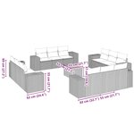 vidaXL Salon de jardin avec coussins 13 Pièces noir résine tressée