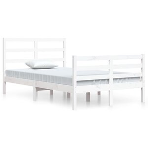vidaXL Cadre de lit sans matelas blanc bois de pin massif 120x200 cm