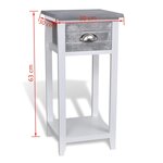 vidaXL Table de chevet avec 1 tiroir Gris et blanc