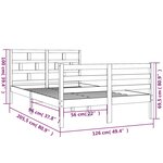 vidaXL Cadre de lit Bois de pin massif 120x200 cm