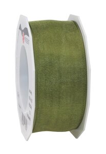 Organza four seasons 25-m-rouleau 40 mm  olive laitonné