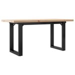 vidaXL Table basse cadre en O 90x40x45 5cm bois de pin massif et fonte