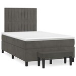 vidaXL Sommier à lattes de lit et matelas gris foncé 120x190cm velours