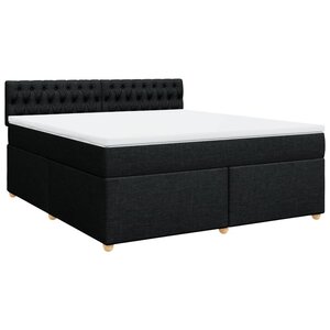vidaXL Sommier à lattes de lit avec matelas Noir 180x200 cm Tissu