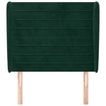vidaXL Tête de lit avec oreilles Vert foncé 83x23x118/128 cm Velours