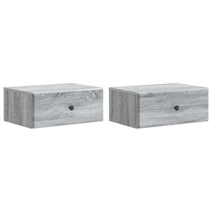 vidaXL Cabinet de chevet mural 2 Pièces Sonoma gris 49 x 34 5 x 20 cm