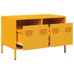 vidaXL Meuble TV jaune moutarde 68x39x43 5 cm acier laminé à froid