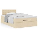 vidaXL Cadre de lit ottoman avec matelas crème 120x190 cm tissu