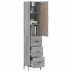 vidaXL Buffet haut Sonoma gris 34 5x34x180 cm Bois d'ingénierie