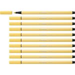 Stylo feutre Pen 68  jaune clair x 10 STABILO