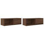 vidaXL Meuble TV 2 Pièces chêne marron 80x31x25 5 cm bois d'ingénierie