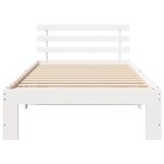 vidaXL Cadre de lit Blanc 90 x 190 cm Bois de pin massif