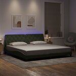 vidaXL Cadre de lit avec lumières LED gris clair 200x200 cm velours