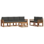 vidaXL Ensemble de canapés d'extérieur 7 pc Naturel et Anthracite