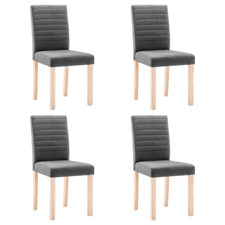 vidaXL Chaises à manger lot de 4 gris foncé tissu