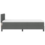 vidaXL Lit à ressorts avec matelas Gris Foncé 90x200 cm Tissu