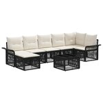 vidaXL Ensemble de canapé de jardin 8 Pièces Noir polyrotin