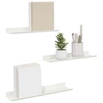 vidaXL Étagère flottante 3 Pièces Blanc 40 x 9 x 2 5 cm Acier