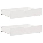 vidaXL Lit de jour et tiroirs sans matelas blanc 90x200 cm bois massif