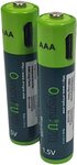 Ovegna U701 : Piles AAA légères, en Lithium-ION (Non NiMH, Non alcalines), 600 mAh, Rechargeables par entrée Micro USB, en 90 Minutes, 1000 Fois, indicateur de Charge, avec Un câble de Charge Inclus