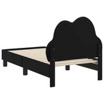 vidaXL Cadre de lit pour tout-petit avec tête de lit Noir 70 x 140 cm